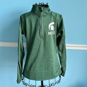 Michigan State Spartans Antigua Women's Tribute Quarter-Zip Pullover Top - Green